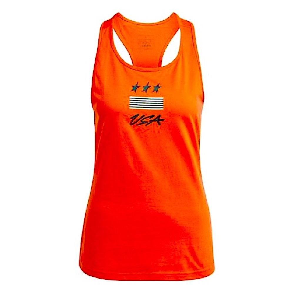 Adidas Americana Racerback Tank Top Women’s Medium Bright Red USA Graphic NWT